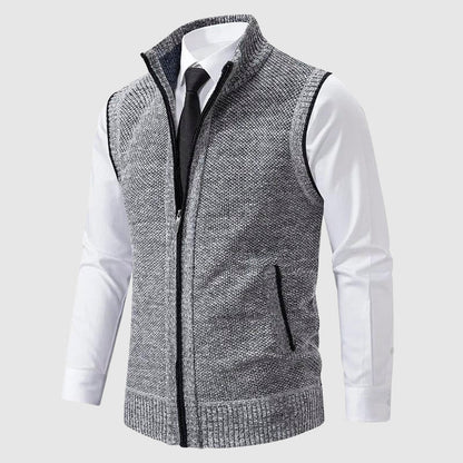 Zip-Up Sweater Vest Side Pocket | Men