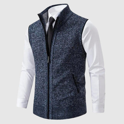 Zip-Up Sweater Vest Side Pocket | Men