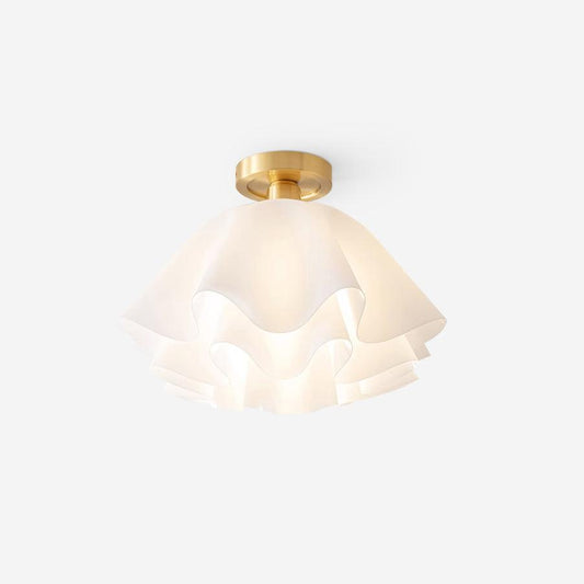 Cascading Petal Silhouette Flush Mount Ceiling Light