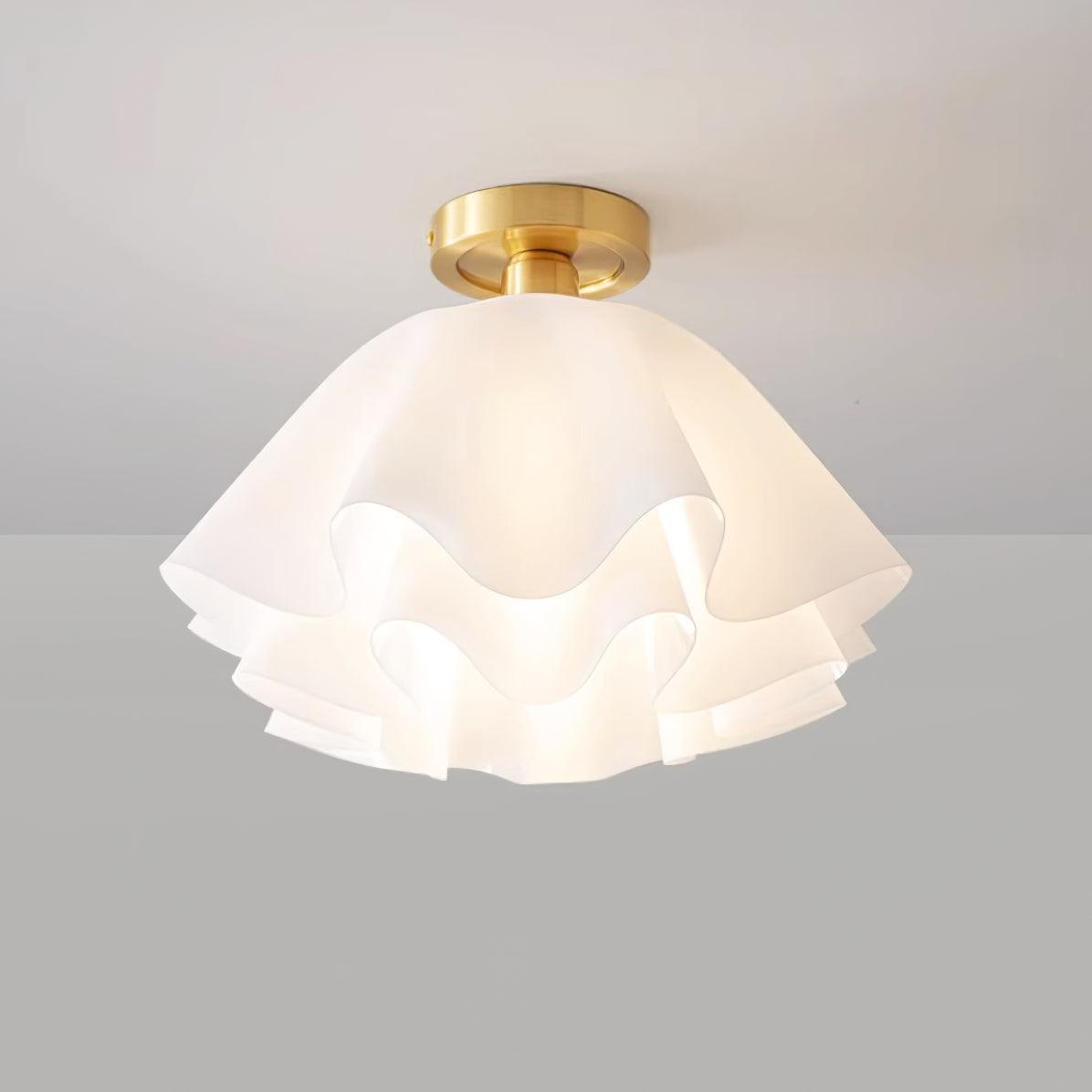 Cascading Petal Silhouette Flush Mount Ceiling Light