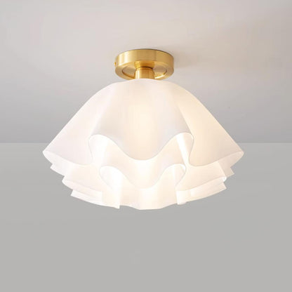 Cascading Petal Silhouette Flush Mount Ceiling Light