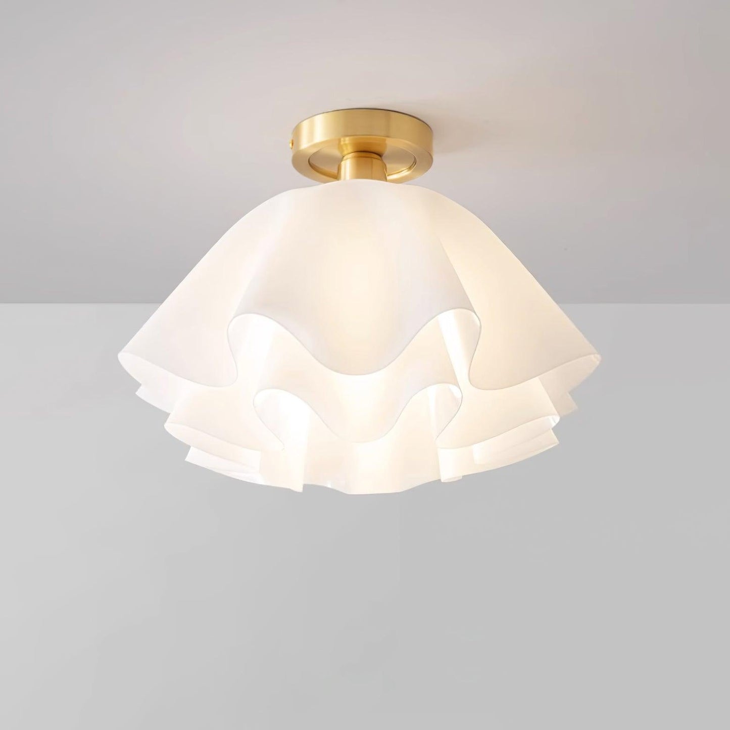 Cascading Petal Silhouette Flush Mount Ceiling Light
