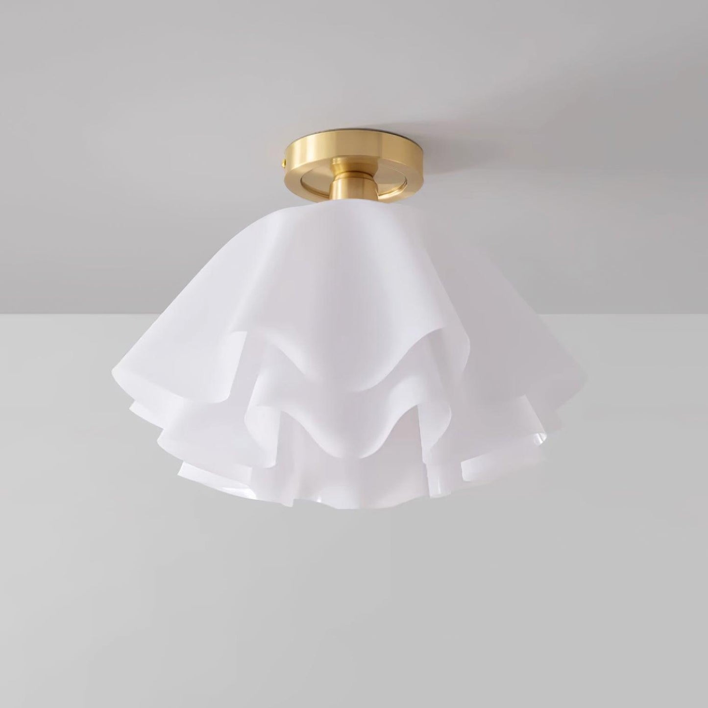 Cascading Petal Silhouette Flush Mount Ceiling Light
