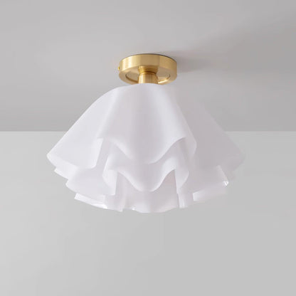 Cascading Petal Silhouette Flush Mount Ceiling Light