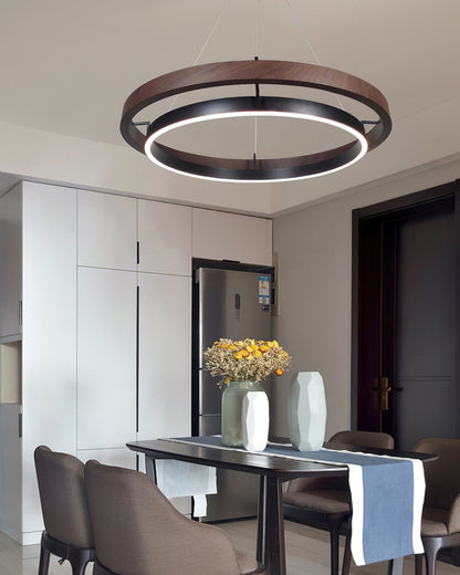 Dual-Tier Circular Halo Chandelier
