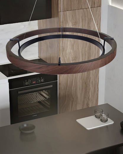 Dual-Tier Circular Halo Chandelier