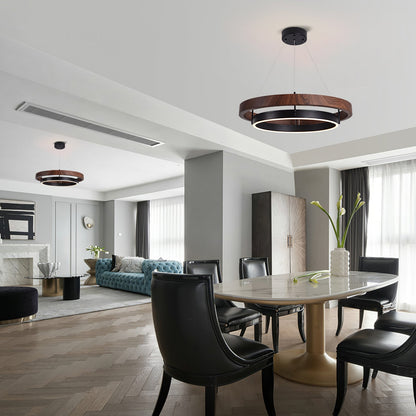 Dual-Tier Circular Halo Chandelier