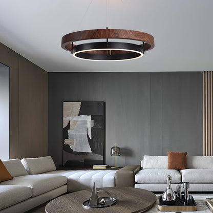Dual-Tier Circular Halo Chandelier