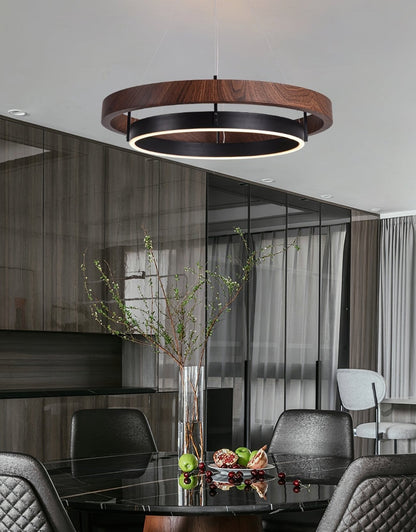 Dual-Tier Circular Halo Chandelier