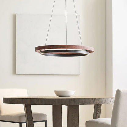 Dual-Tier Circular Halo Chandelier