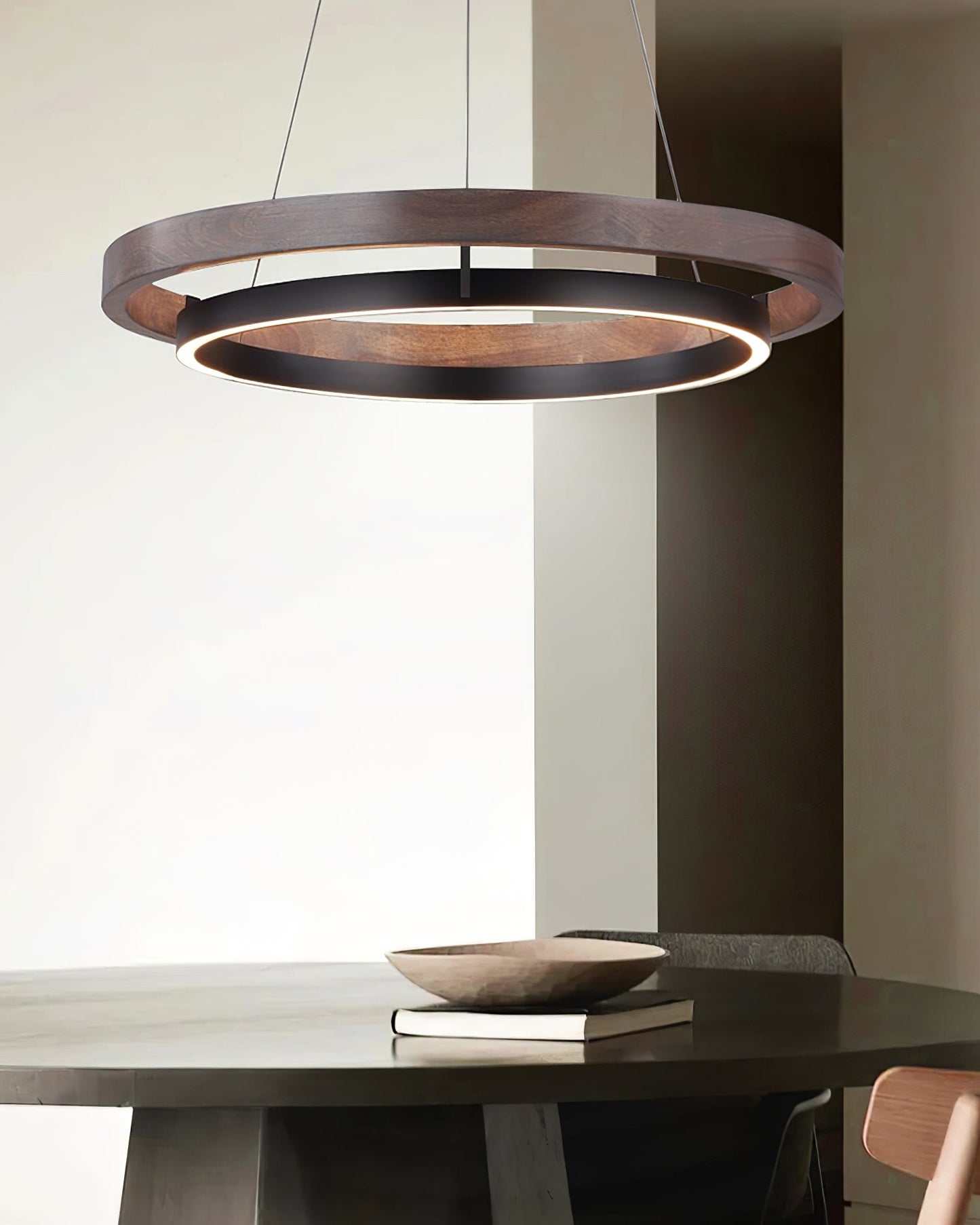 Dual-Tier Circular Halo Chandelier