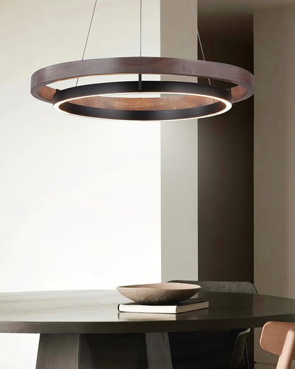 Dual-Tier Circular Halo Chandelier