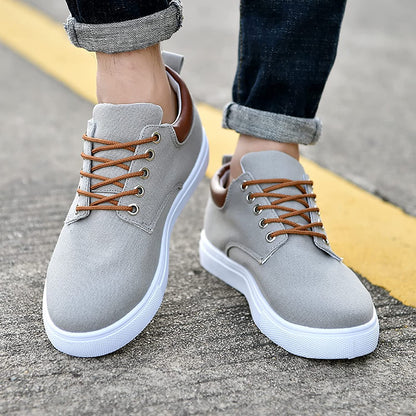 Men's Lace-Up Low-Top Canvas Sneakers