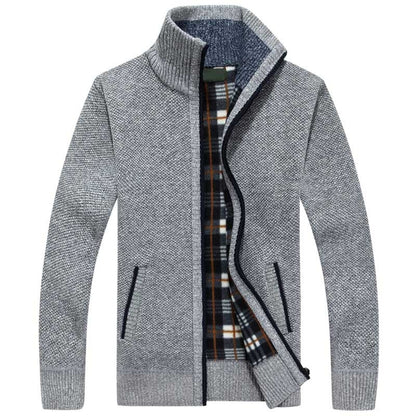 Textured Collared Zippered Pocketed Ribbed Jacket