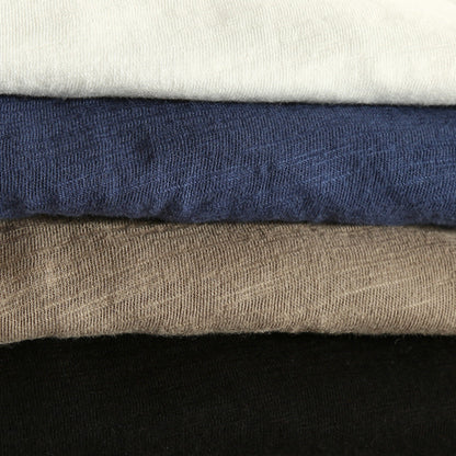 Long Sleeved V Neck Slubbed Standard Sleeve Shirt