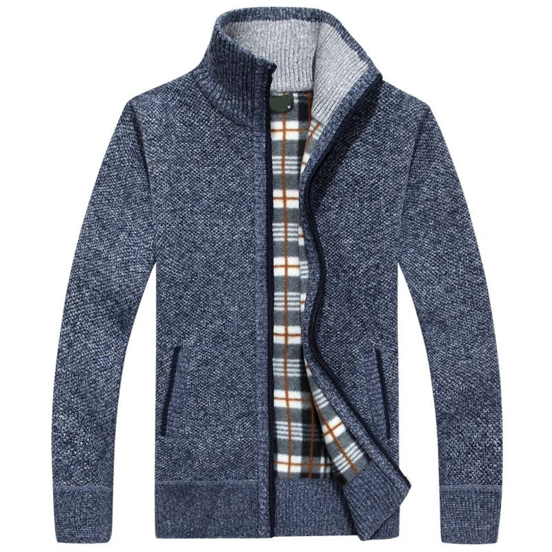Textured Collared Zippered Pocketed Ribbed Jacket