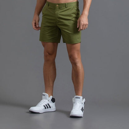 Buttoned Pocketed Looped Fitted Structured Straight Shorts