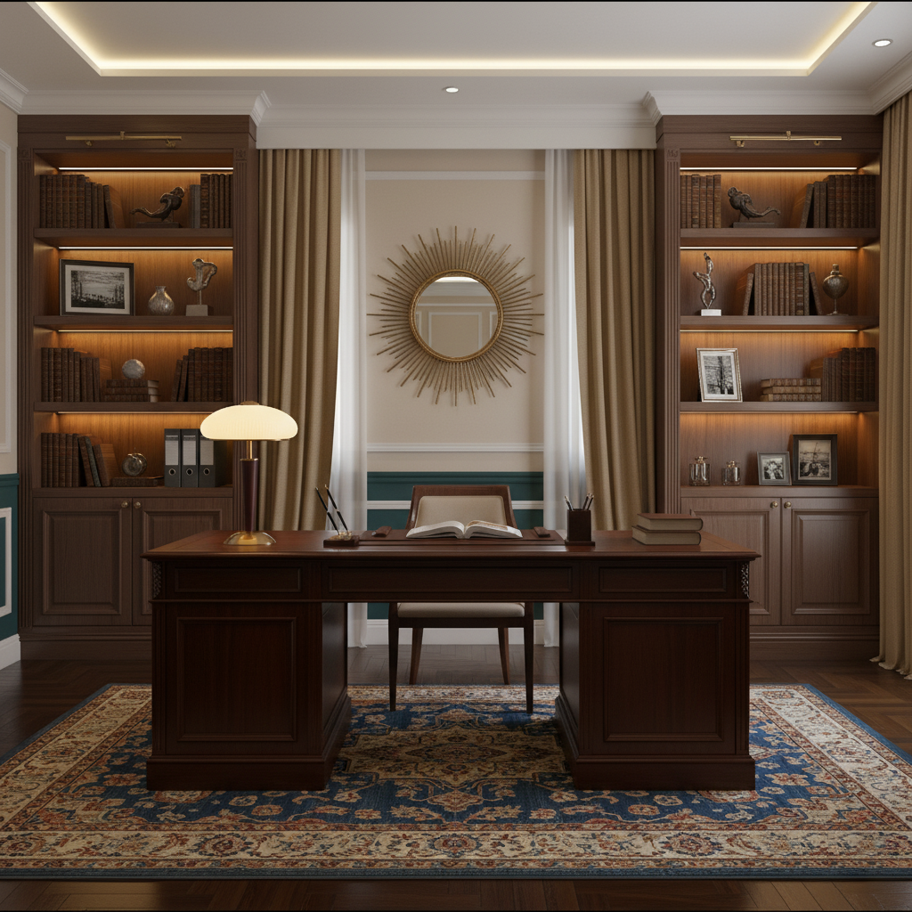 Table Lamp with Umbrella Shade