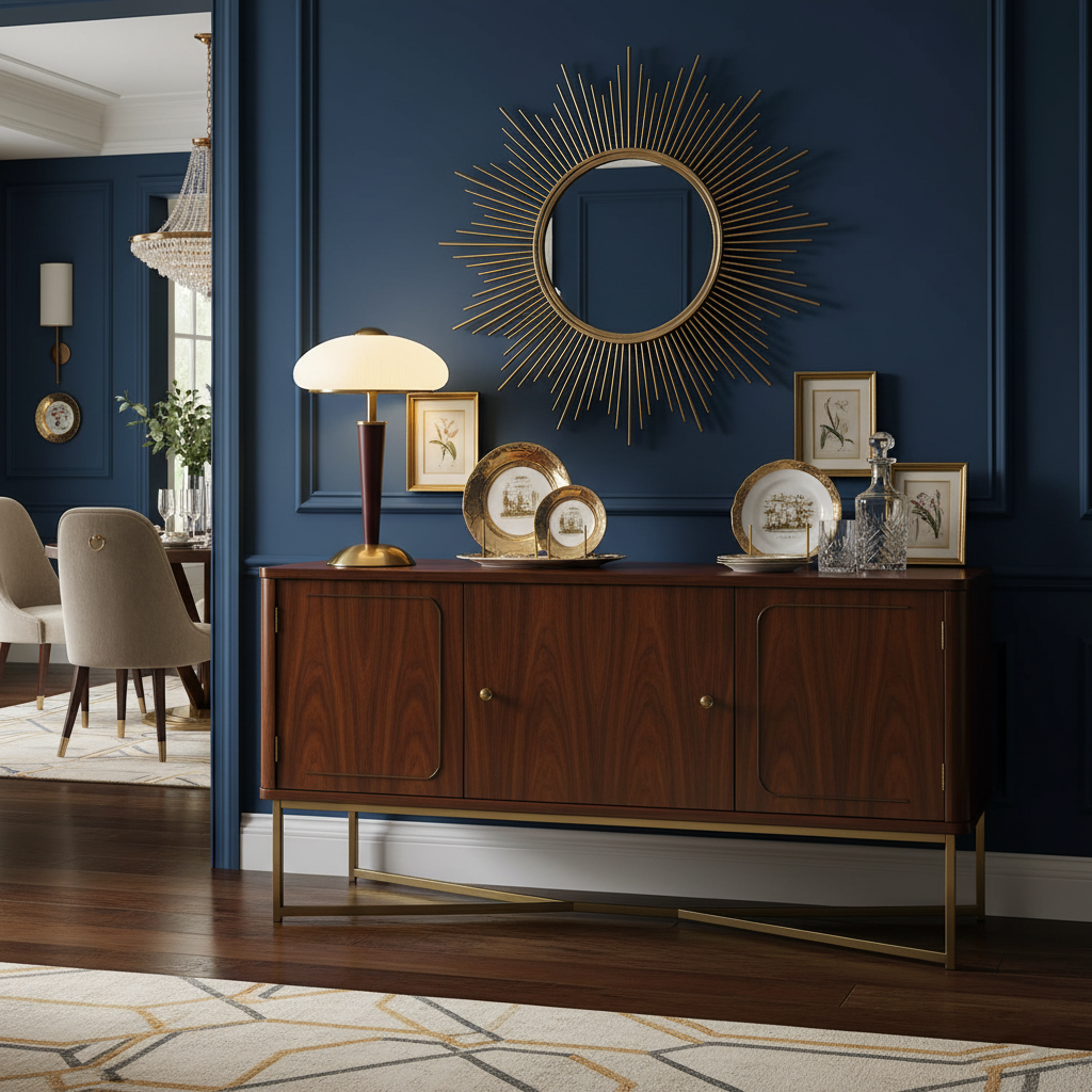 Table Lamp with Umbrella Shade