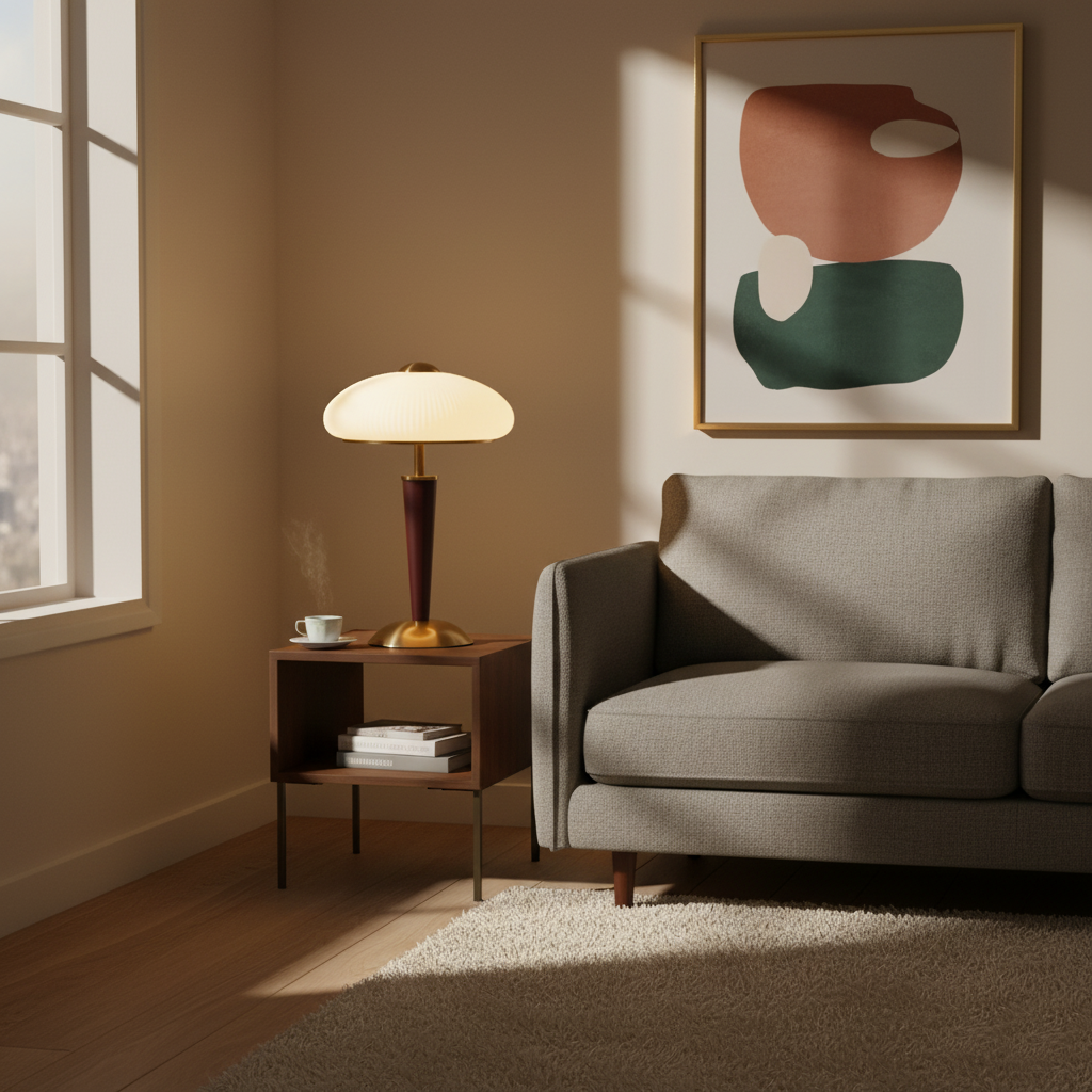 Table Lamp with Umbrella Shade