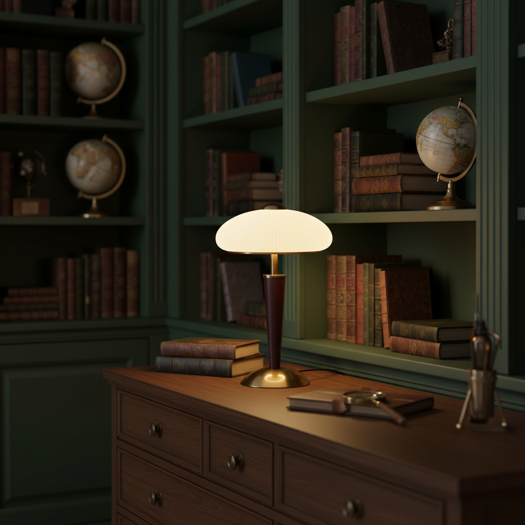 Table Lamp with Umbrella Shade