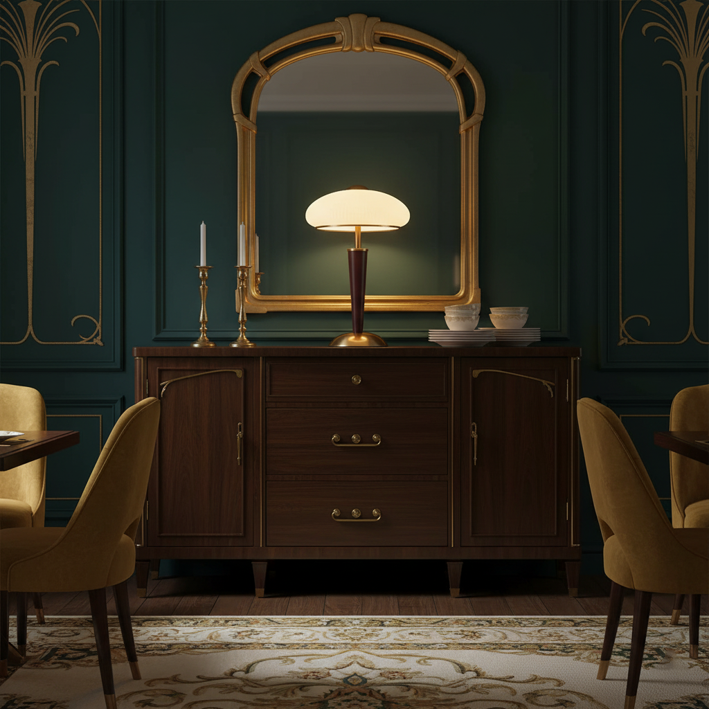 Table Lamp with Umbrella Shade