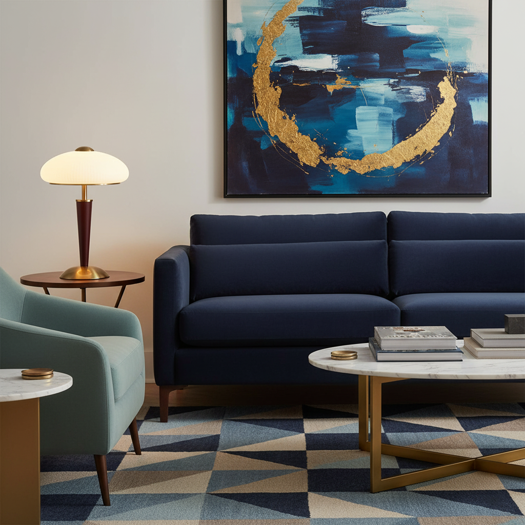 Table Lamp with Umbrella Shade