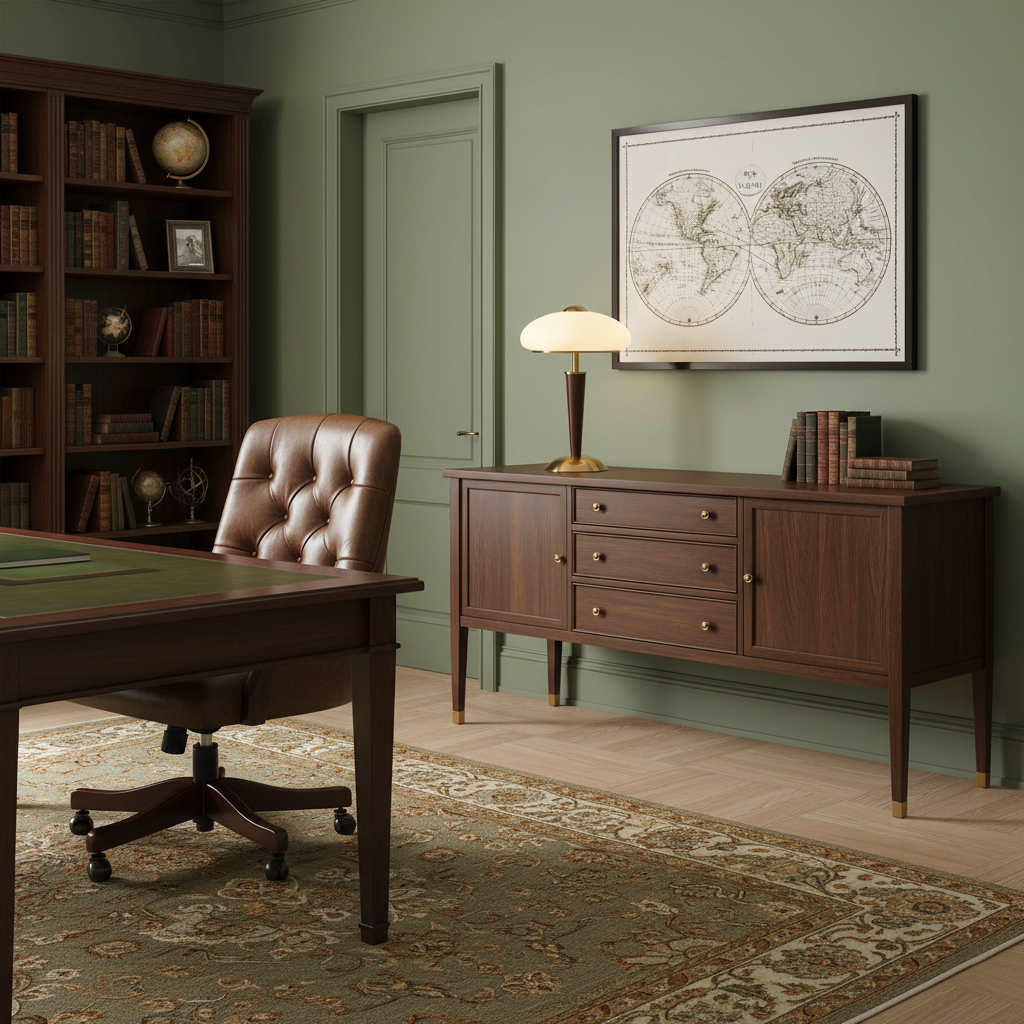 Table Lamp with Umbrella Shade