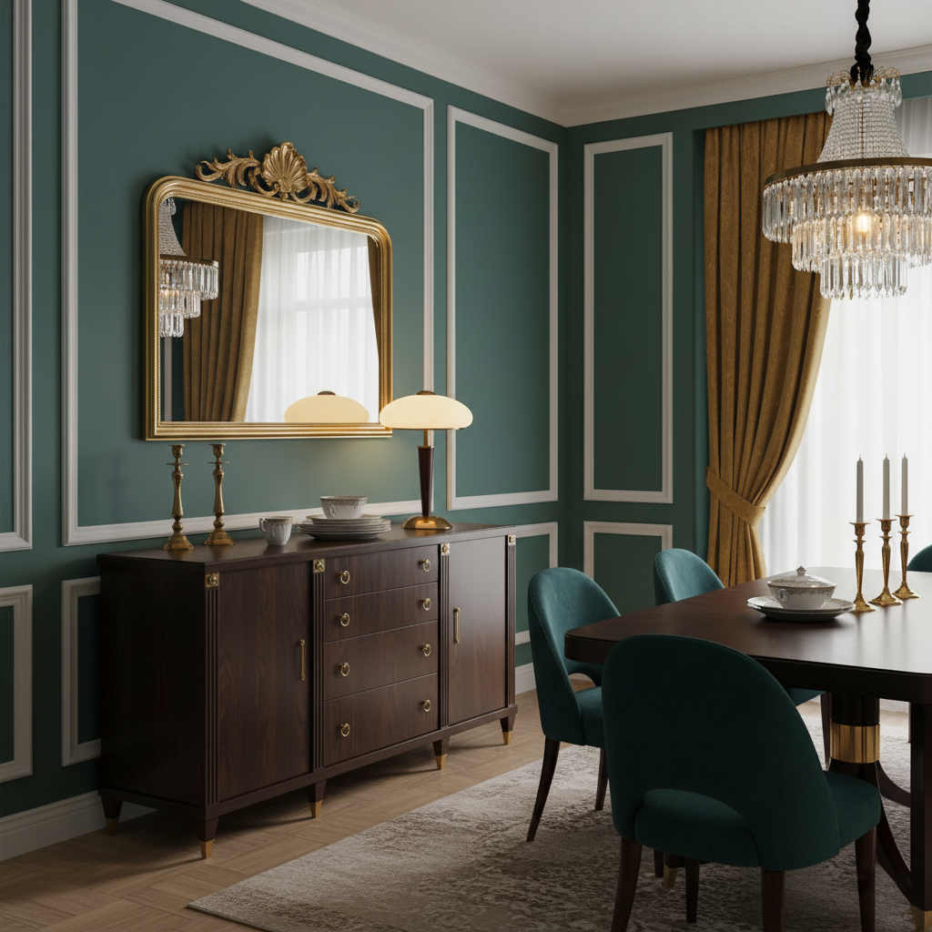 Table Lamp with Umbrella Shade