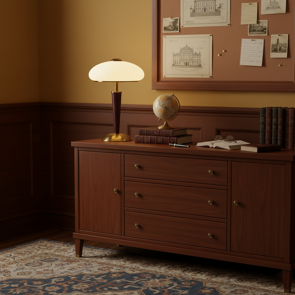 Table Lamp with Umbrella Shade