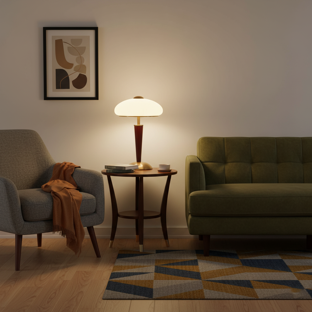 Table Lamp with Umbrella Shade