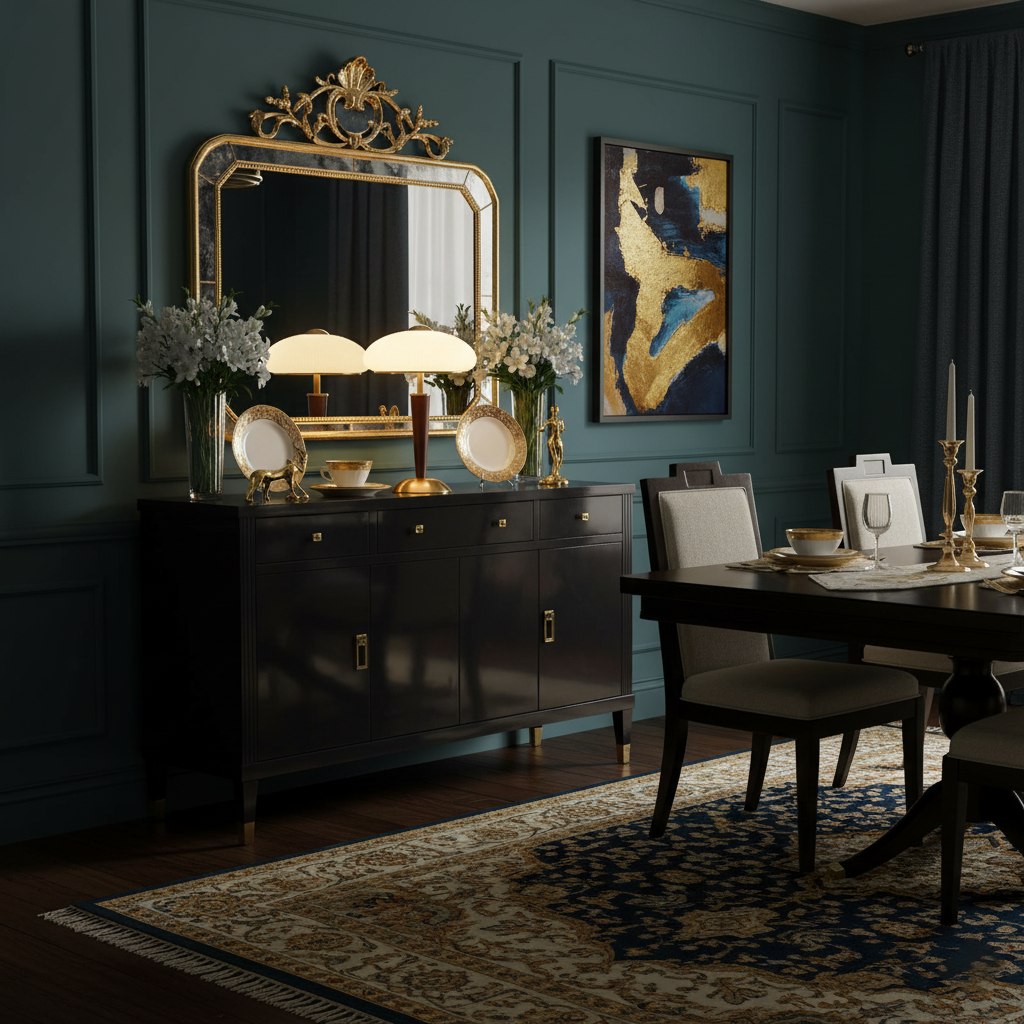 Table Lamp with Umbrella Shade