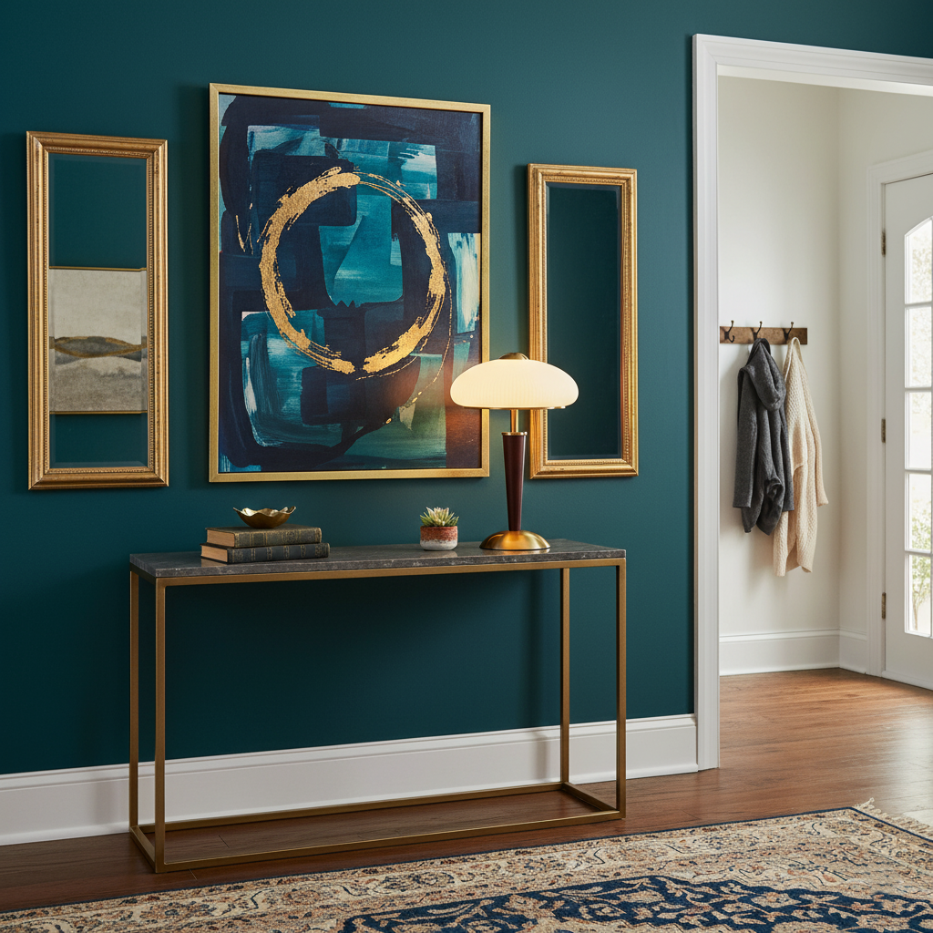 Table Lamp with Umbrella Shade