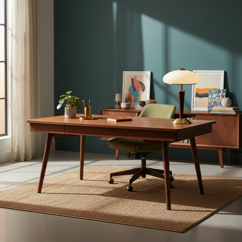 Table Lamp with Umbrella Shade