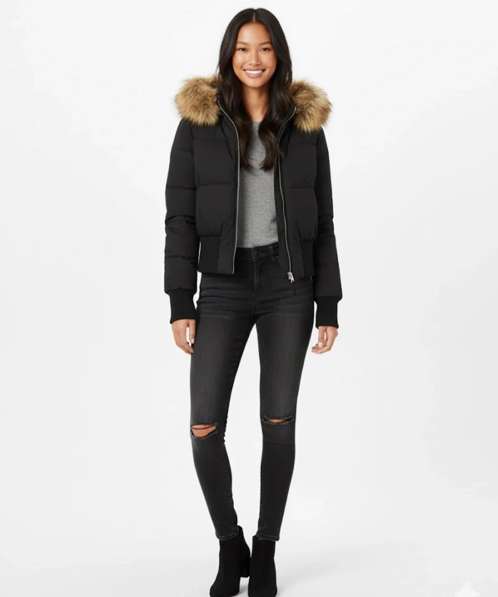 Hooded Quilted Puffer Jacket For Women
