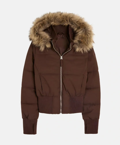 Hooded Quilted Puffer Jacket For Women