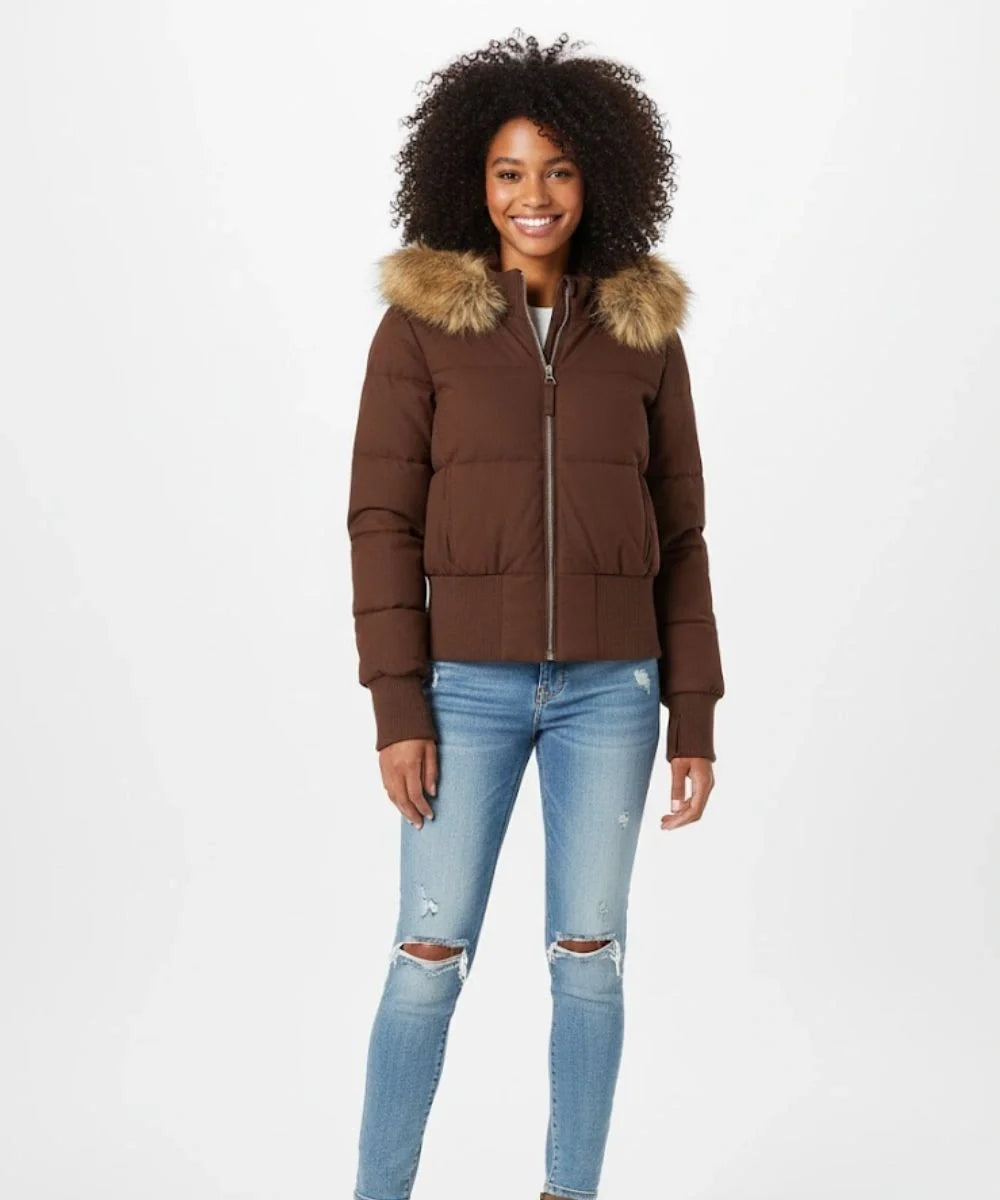 Hooded Quilted Puffer Jacket For Women