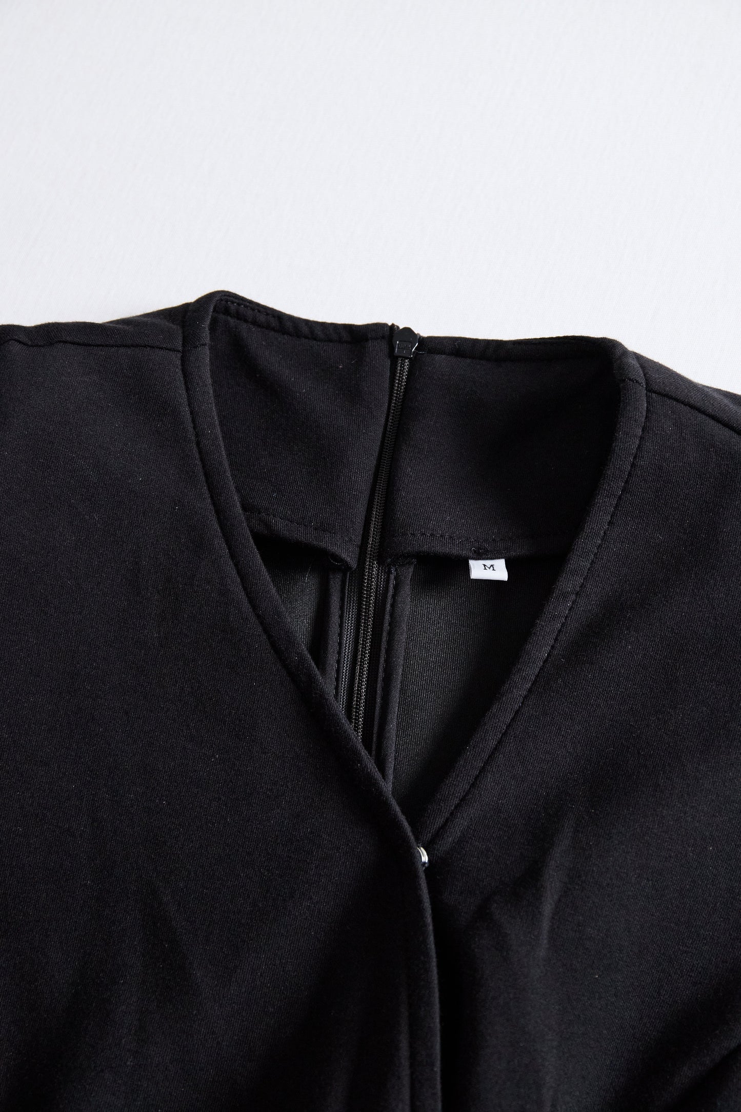 Long Sleeved V Neck Buttoned Overlap Dress