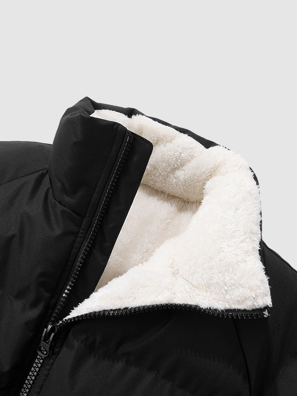 Stand Collar Puffer Jacket For Men