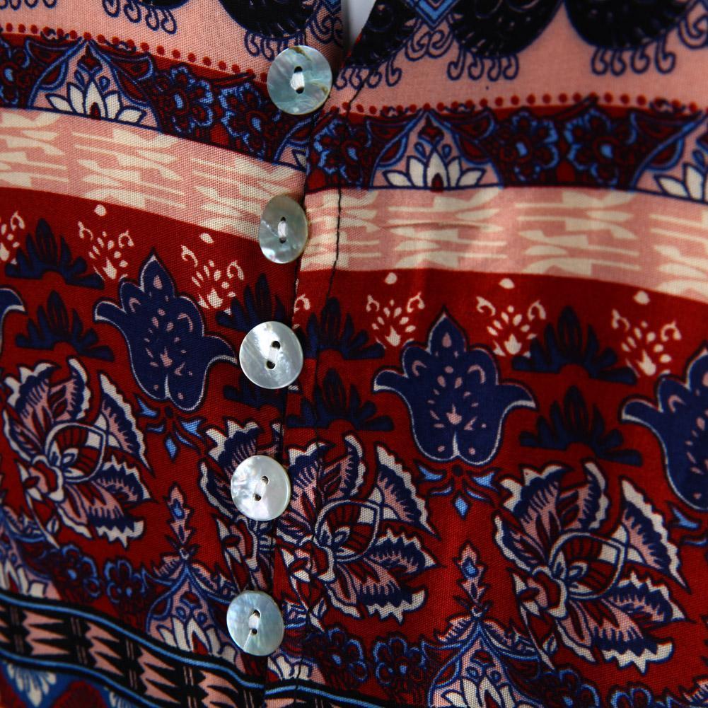 Printed Button Maxi Dress