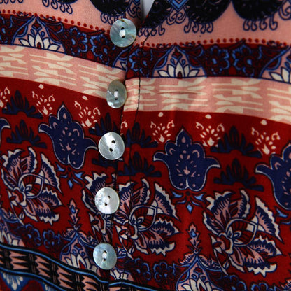Printed Button Maxi Dress