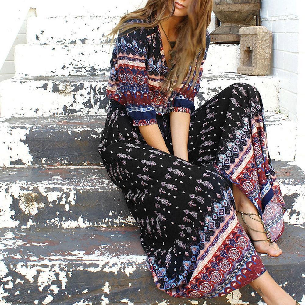 Printed Button Maxi Dress