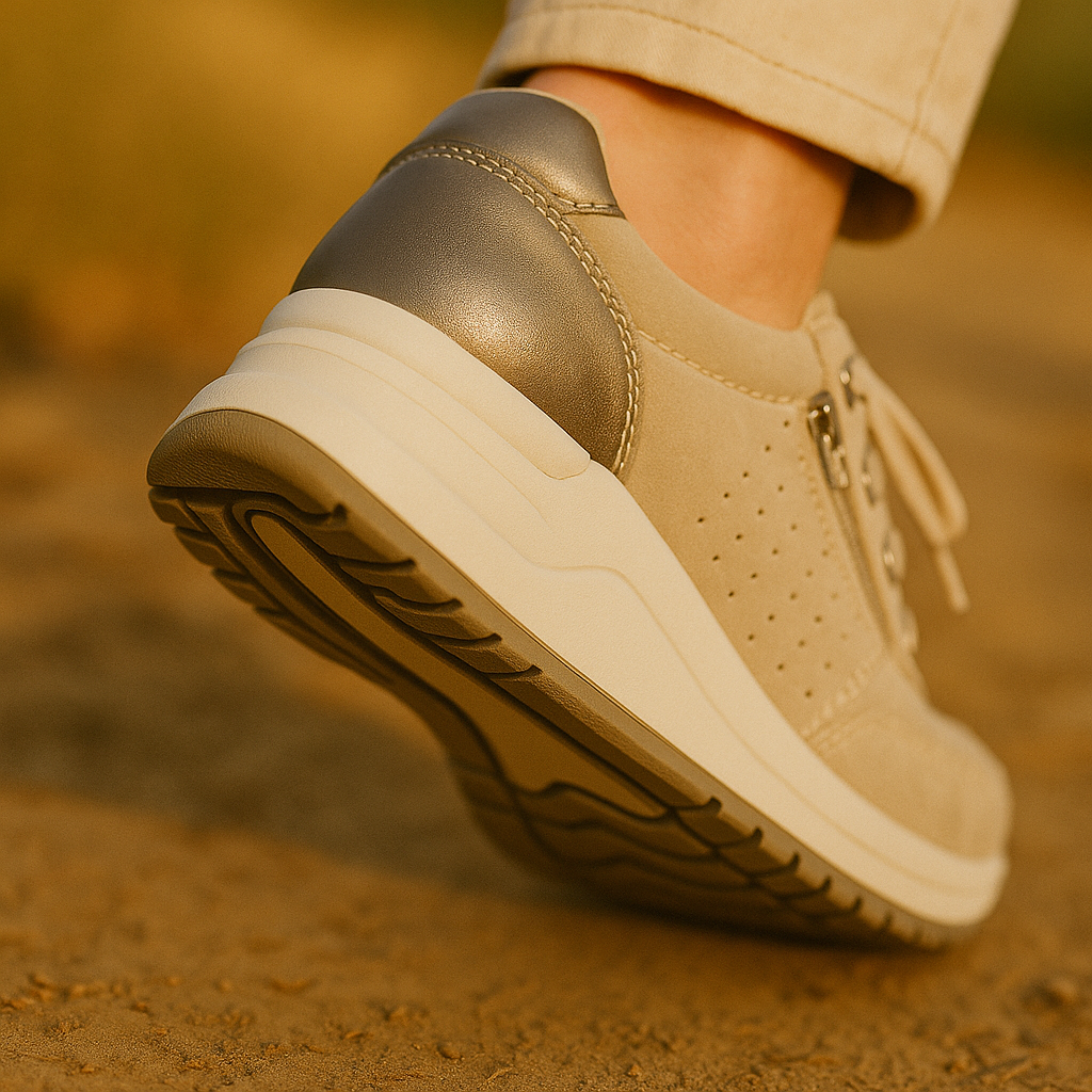 Women's Lace-Up Zip Wedge Platform Walking Sneakers