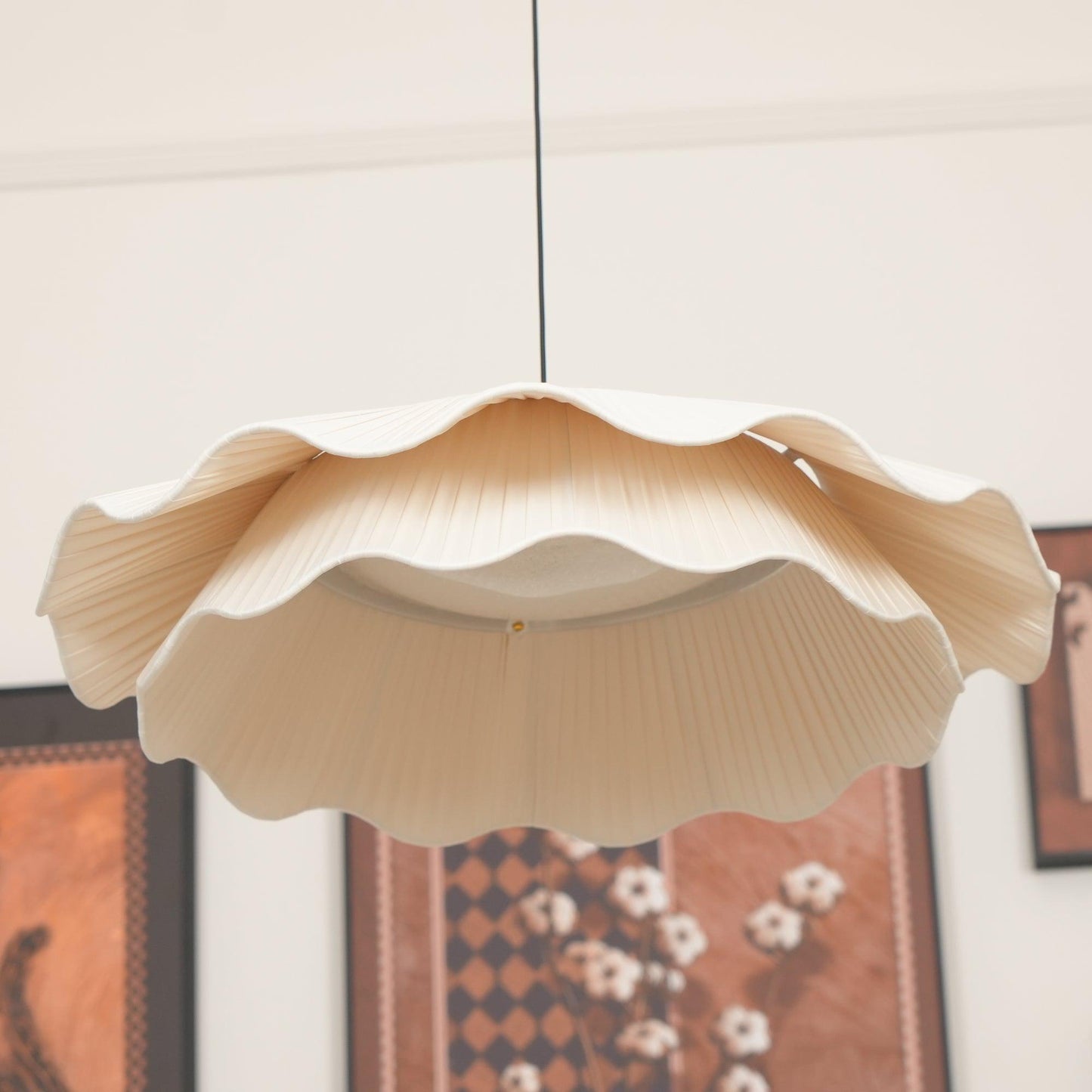 Dual-Layer Scalloped Edge Pendant Light