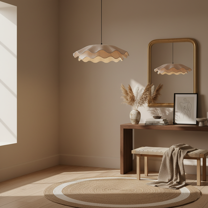 Dual-Layer Scalloped Edge Pendant Light