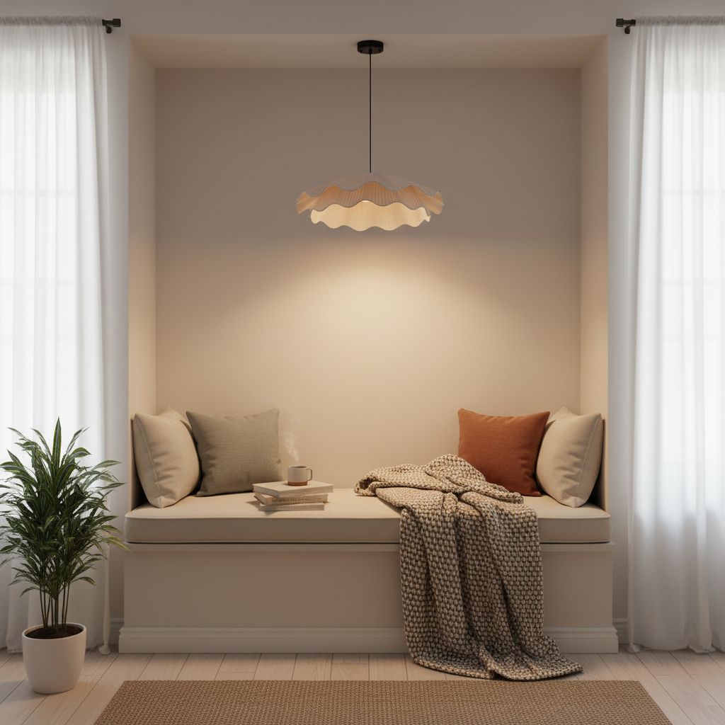 Dual-Layer Scalloped Edge Pendant Light