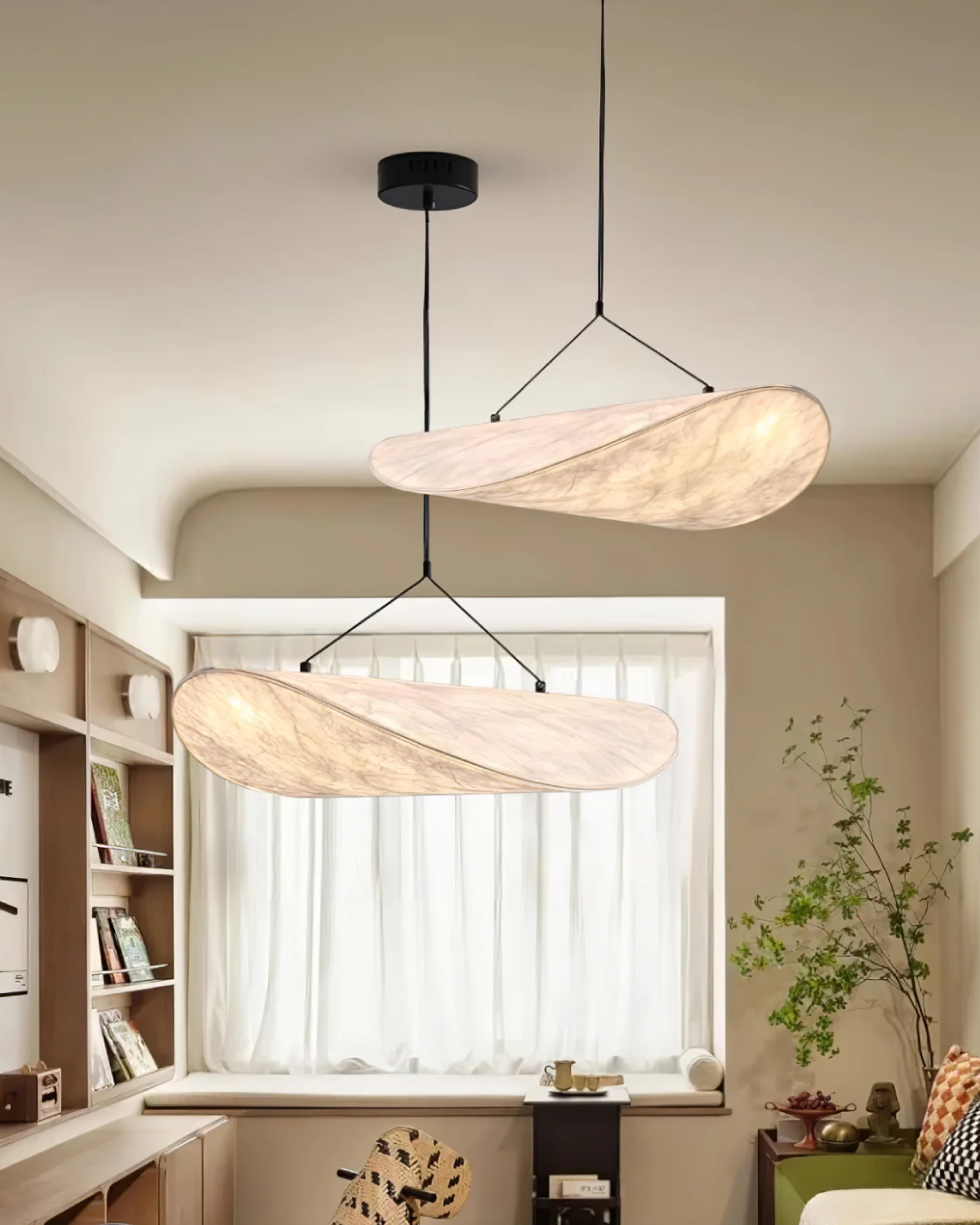 Wavy Linear Fabric Pendant Light