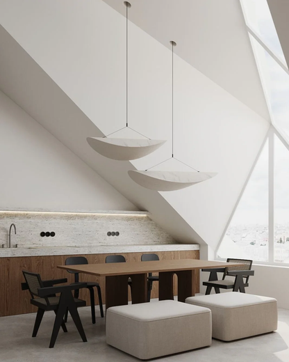 Wavy Linear Fabric Pendant Light