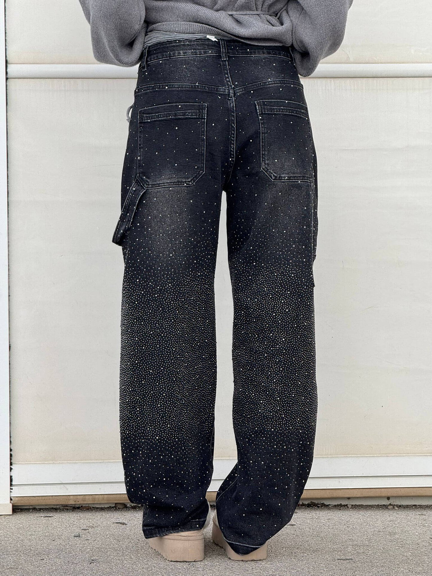 Sparkly High Waist Loose Fit Trousers