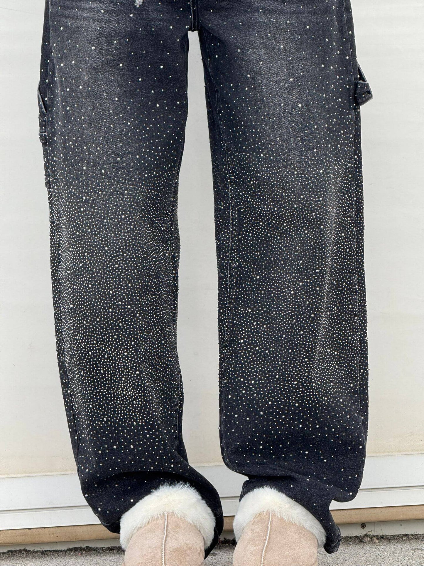 Sparkly High Waist Loose Fit Trousers